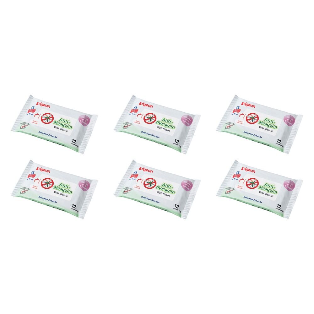 Pigeon Anti Mosquito Wipes 12 Pack Bundle of 6