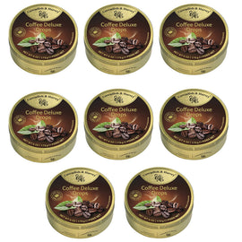 Cavendish and Harvey Deluxe Coffee Drops 175g Tin Sweets Candy Lollies x 8