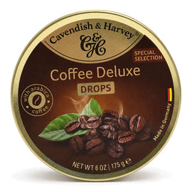 Cavendish & Harvey Deluxe Coffee Drops 175g Tin Sweets Candy Lollies