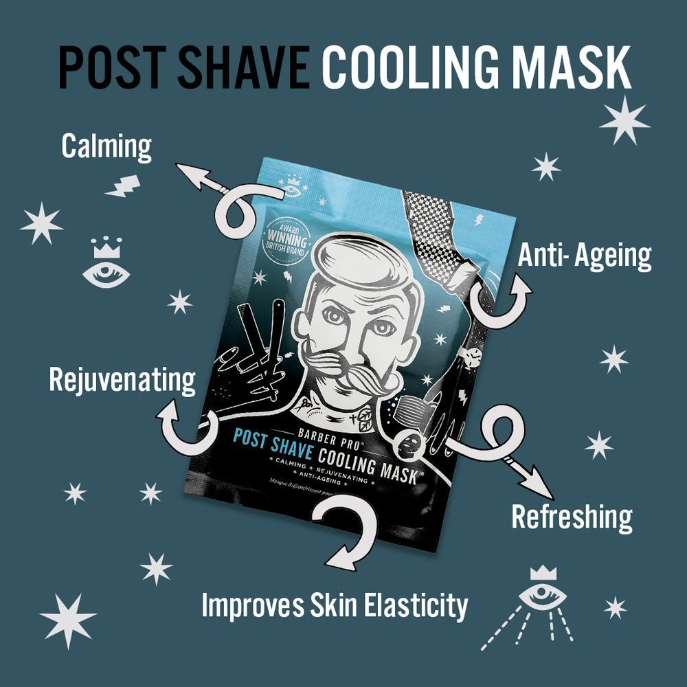 Barber Pro Post Shave Cooling Mask Anti Ageing Collagen Mens Skin Care