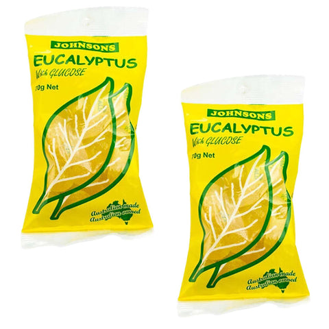 Johnsons Eucalyptus Drops with Glucose 70g x2 Pack Soothing Throat Lozenges