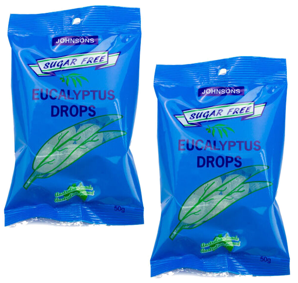 Johnsons Eucalyptus Drops Sugar Free 50g x 2 Pack