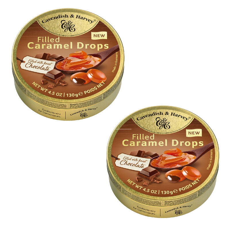 Cavendish & Harvey Caramel Drops with Chocolate Filling 2 x 130g Tin
