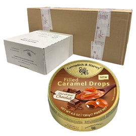 Cavendish and Harvey Caramel With Chocolate Drops 130g Tin Sweets Candy x 60