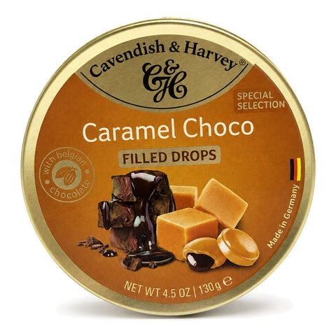 Cavendish & Harvey Caramel With Chocolate Drops 130g Tin Sweets Candy Lollies