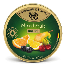 Cavendish & Harvey Mixed Fruit Drops 200g Tin Sweets C&H Candy Lollies