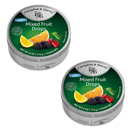 Cavendish & Harvey Sugar Free Mixed Fruit Drops 175g Tin Pack of 2