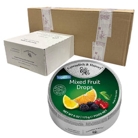 Cavendish and Harvey Sugar Free Mixed Fruit Drops 175g Tin Sweets Candy x 50