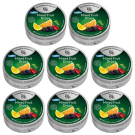 Cavendish and Harvey Sugar Free Mixed Fruit Drops 175g Tin Sweets Candy Lollies x 8