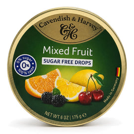 Cavendish & Harvey Sugar Free Mixed Fruit Drops 175g Tin Sweets Candy Lollies