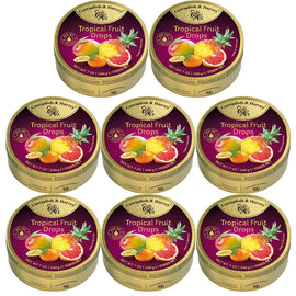 Cavendish and Harvey Tropical Fruit Drops 200g Tin Sweets Candy Lollies x 8