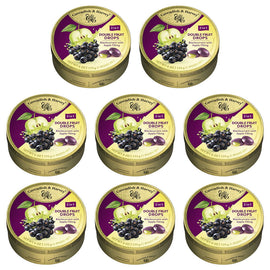 Cavendish and Harvey Double Fruit Blackcurrant Drops Filled With Apple 175g Tin Sweets x 8