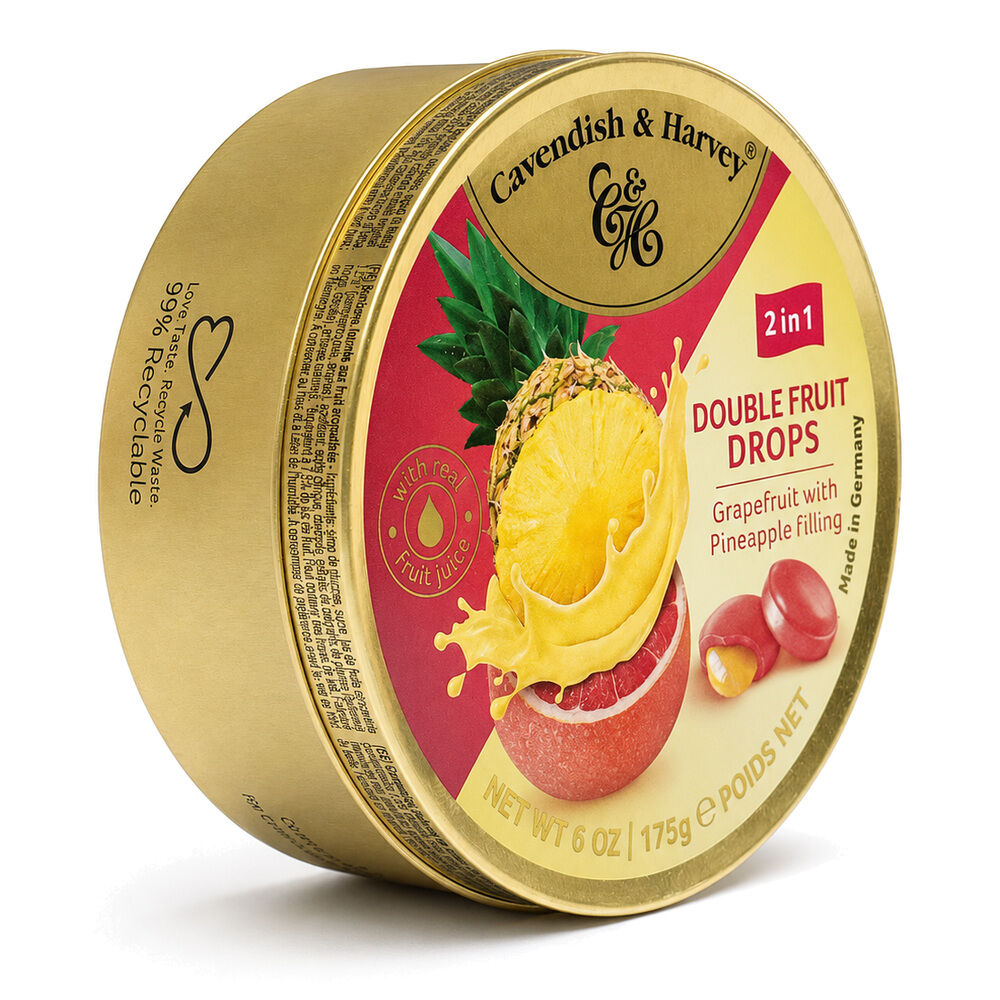 Cavendish & Harvey Double Fruit Drops Grapefruit with Pineapple Filling 175g