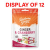 Buderim Ginger Ginger & Cranberry Chews 50g Display of 12