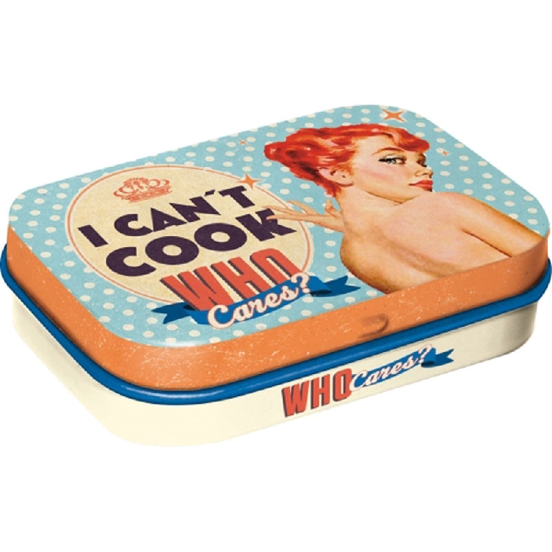 Nostalgic Art I Can't Cook Who Cares Pills Novelty Mint Tin Box With Mints 34g