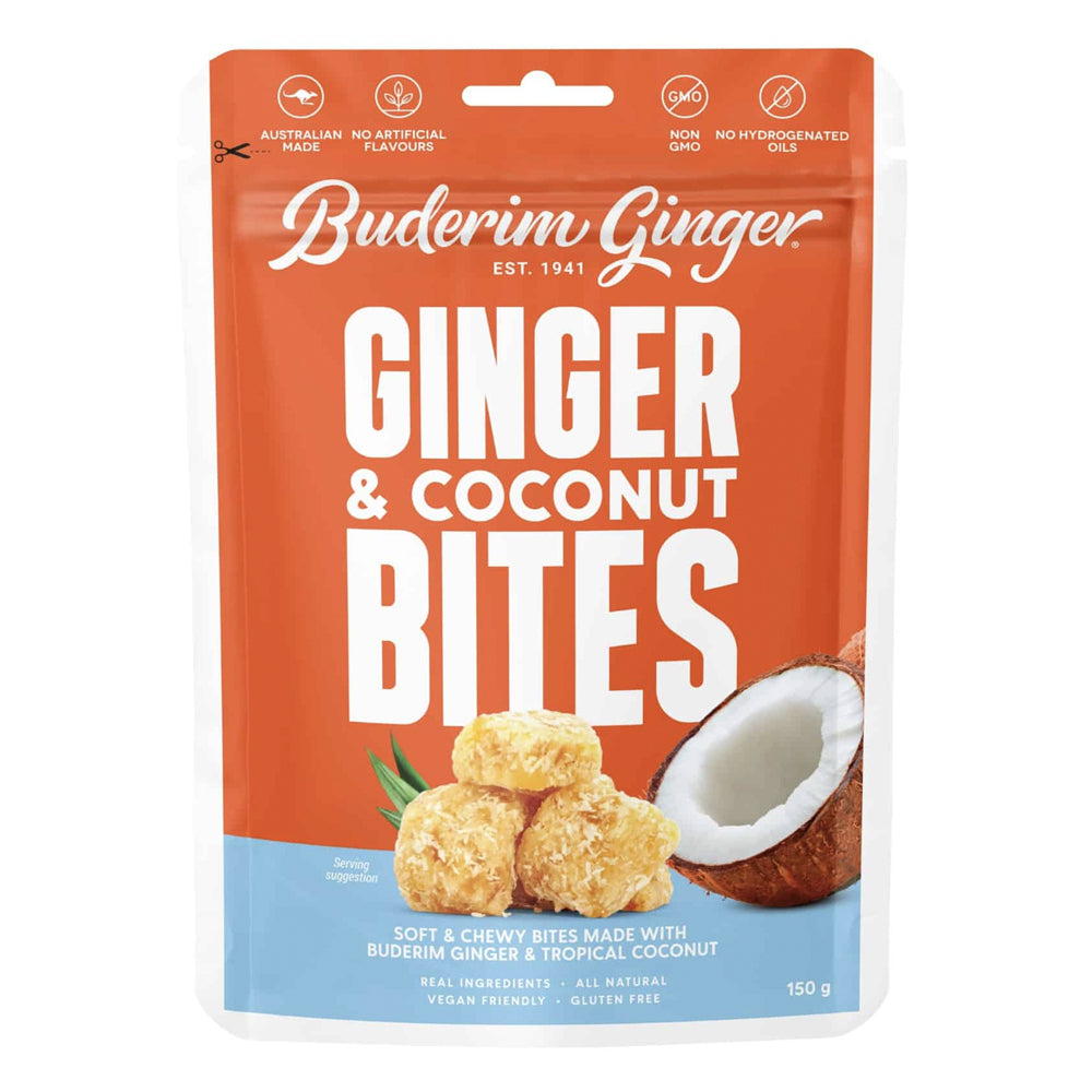 Buderim Ginger Ginger & Coconut Bites 150g