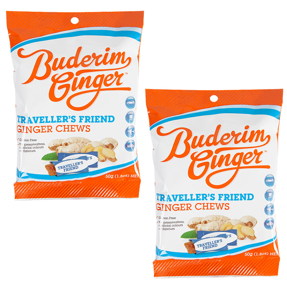Buderim Ginger Travellers Friend Ginger Chews 50g Pack of 2