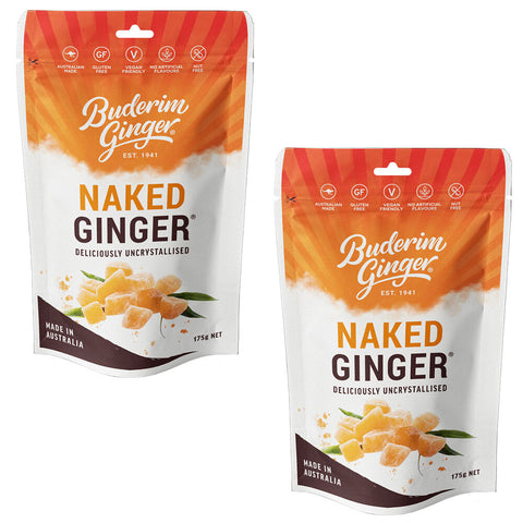 Buderim Ginger Naked Ginger 175g x2 Vegan Gluten Free Australian Made