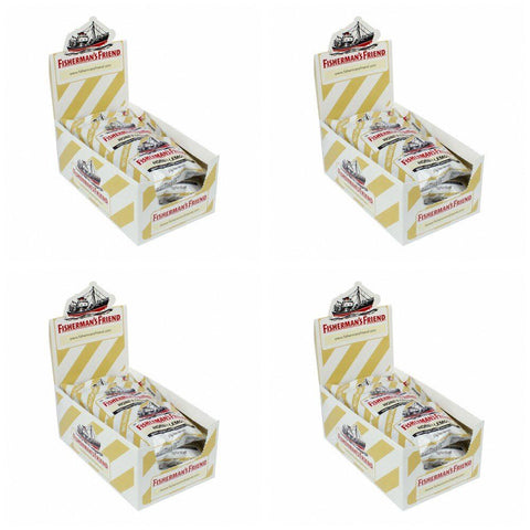 Fisherman's Friend Honey & Lemon Sugar Free Lozenges 22g Counter Display of 12 Bundle of 4