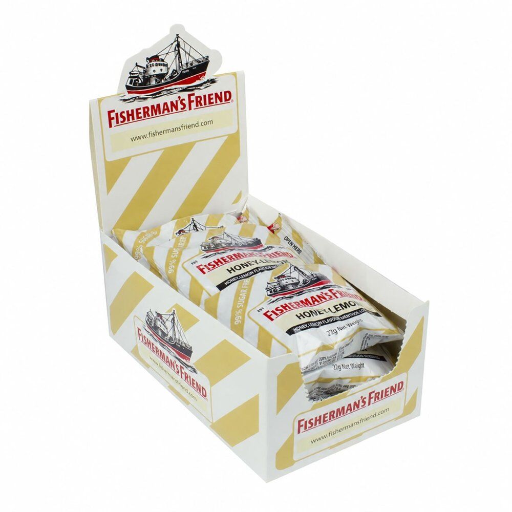 Fisherman's Friend Honey & Lemon Sugar Free Lozenges 22g Counter Display of 12 Bundle of 6