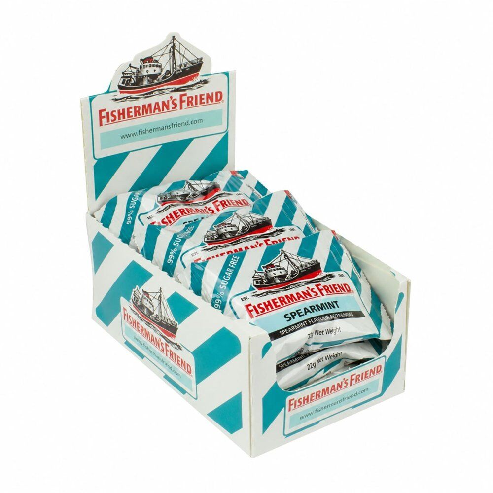 Fisherman's Friend Spearmint Sugar Free Lozenges 22g Counter Display of 12 Bundle of 3