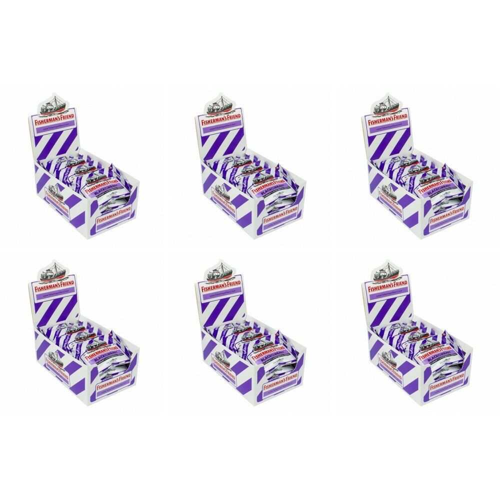 Fisherman's Friend Blackcurrant Sugar Free Lozenges 22g Counter Display of 12 Bundle of 6