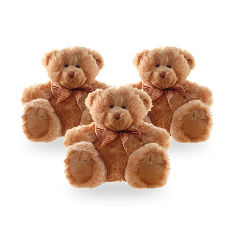 Teddy & Friends Teddy Plush Toy Frankie Brown 20cm Sitting Pack of 3