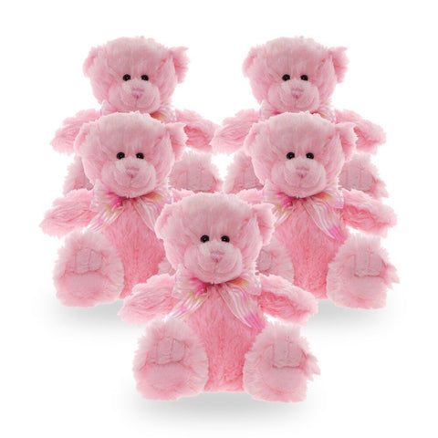 Teddy & Friends Teddy Plush Toy Frankie Pink 20cm Sitting Pack of 5