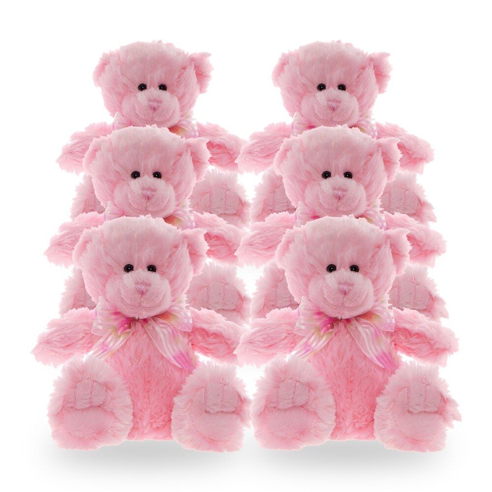 Teddy & Friends Teddy Plush Toy Frankie Pink 20cm Sitting Pack of 6