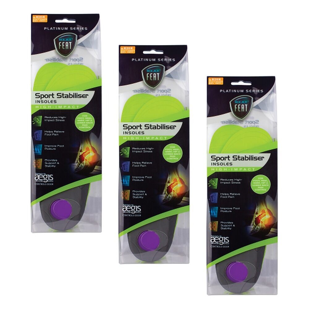 Neat Feat Sport Insoles Medium Pack of 3