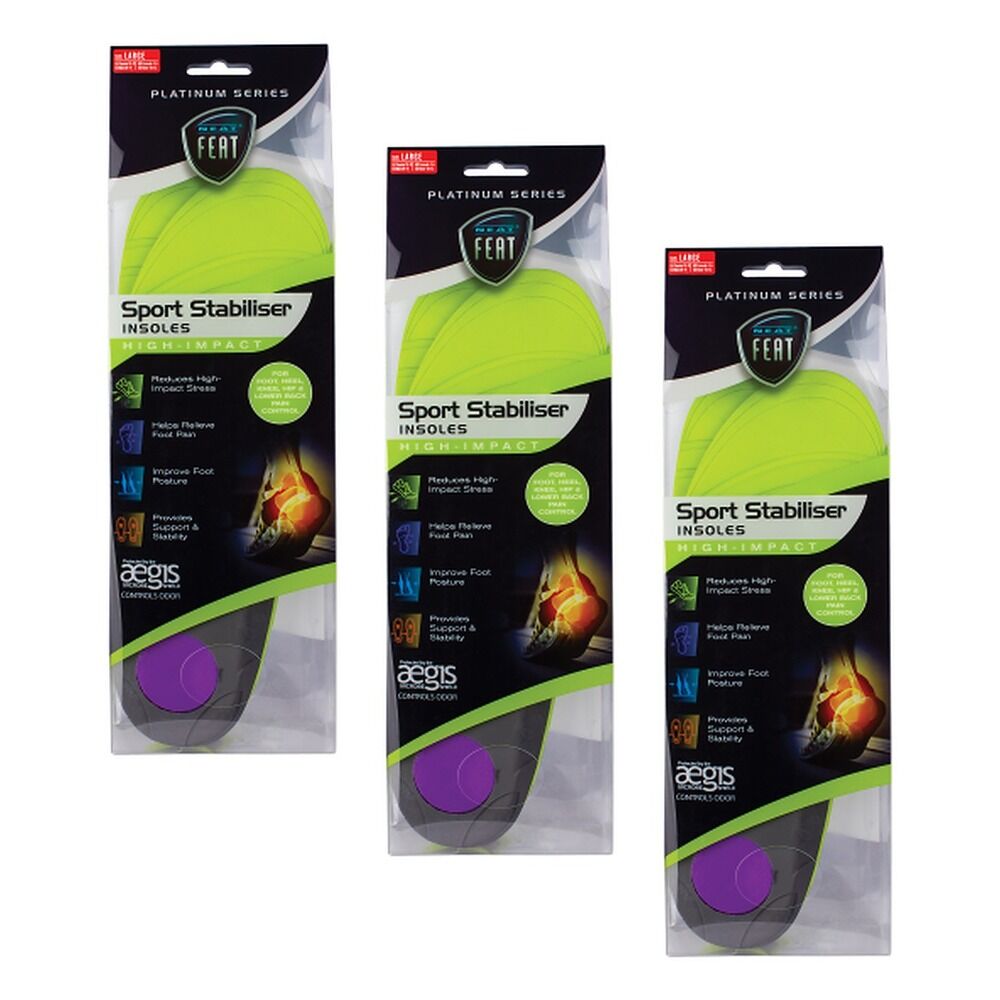 Neat Feat Sport Insoles Large Pack of 3