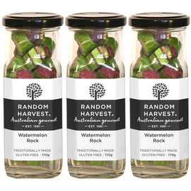 Random Harvest Watermelon Rock Candy 3 x 170g Glass Jars Gluten Free