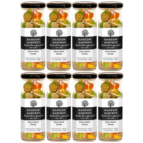 Random Harvest Citrus Rock Candy 8 x 170g Jars Gluten Free Vegan Sweets Australia