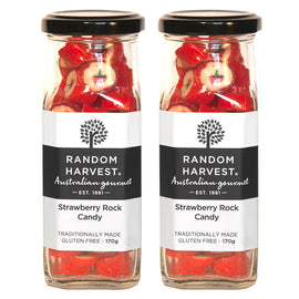 Random Harvest Strawberry Rock Candy 2 x 170g Jars Gluten Free Vegan