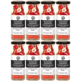 Random Harvest Strawberry Rock Candy 8 x 170g Jars Gluten Free Vegan Sweets Australia