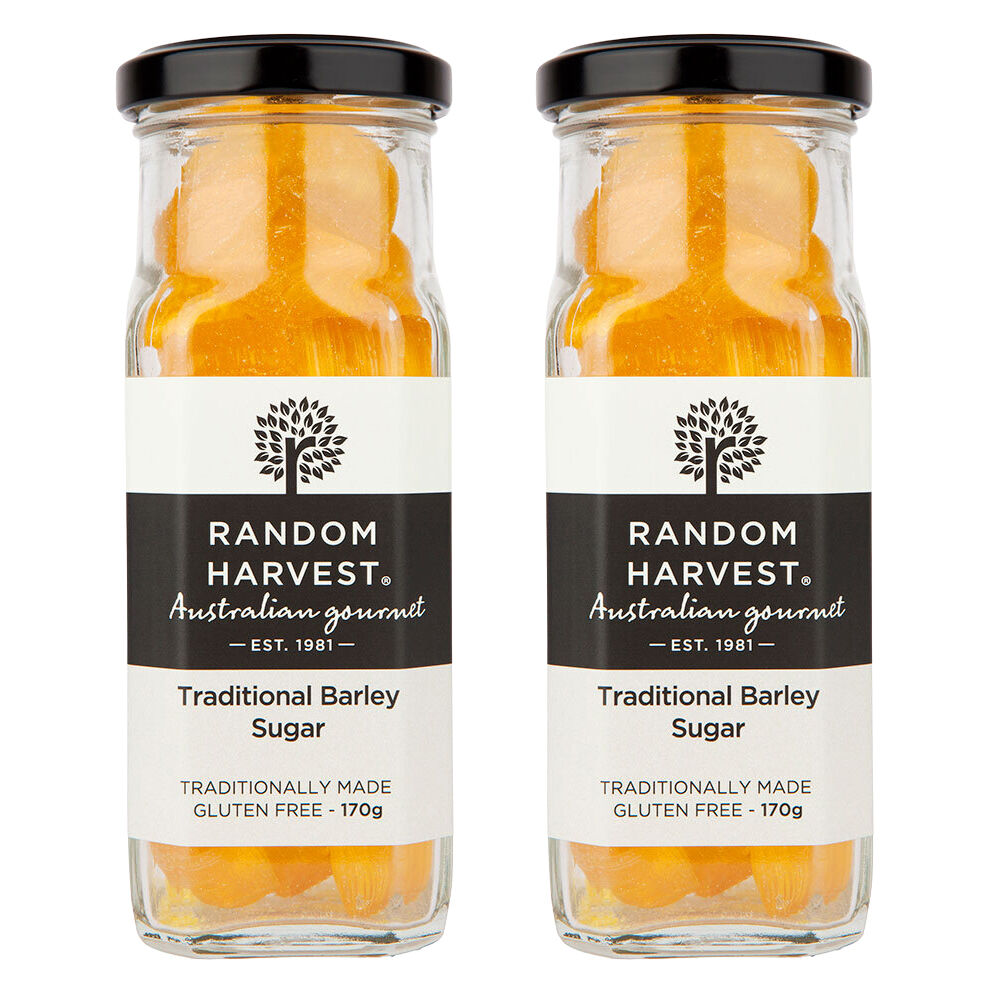 Random Harvest Traditional Barley Sugar Candy 2 x 170g Jars Gluten Free