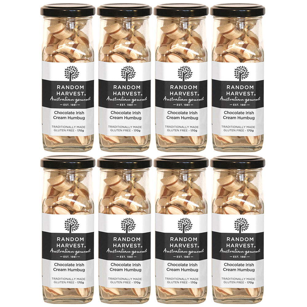 Random Harvest Chocolate Irish Cream Humbugs 8 x 170g Jars Gluten Free Vegan