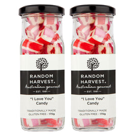 Random Harvest I Love You Rock Candy 2 x 170g Jars Gluten Free Vegan