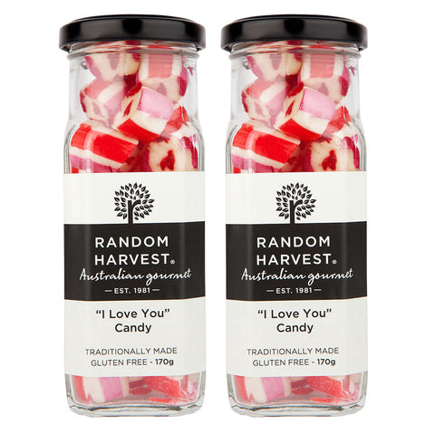 Random Harvest I Love You Rock Candy 2 x 170g Jars Gluten Free Vegan