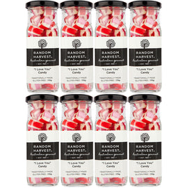 Random Harvest I Love You Rock Candy 8 x 170g Jars Vegan Friendly Australian Made