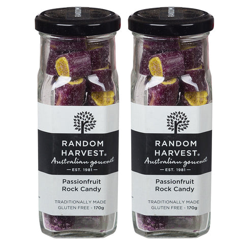 Random Harvest Passionfruit Rock Candy 2 x 170g Jars Gluten Free Vegan