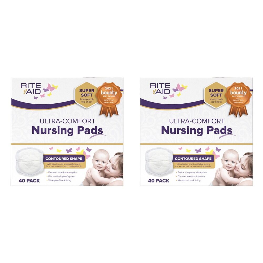 Rite Aid Nursing Pads 40 Pack Bundle of 2