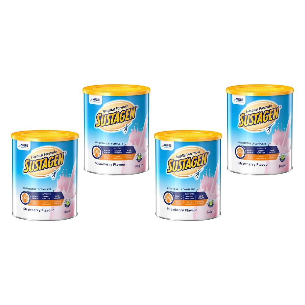 Sustagen Hospital Formula Strawberry Flavour 840g Pack of 4