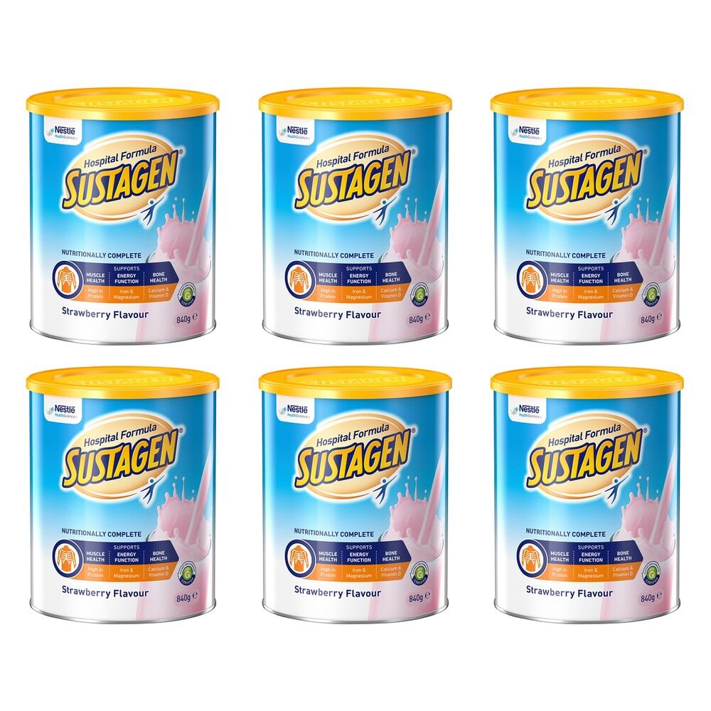 Sustagen Hospital Formula Strawberry Flavour 840g Pack of 6