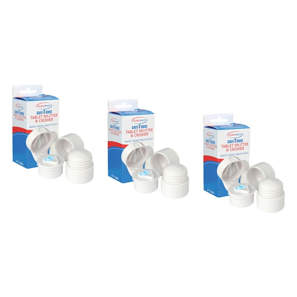 SurgiPack Safe-T-Dose Pill Splitter and Crusher Pack of 3