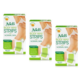 Nad's Body Wax Strips 20 Pack Bundle of 3