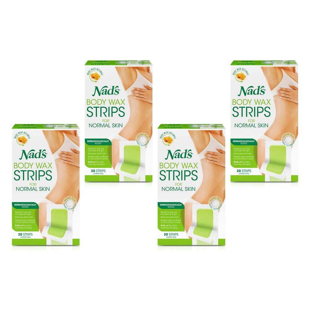 Nad's Body Wax Strips 20 Pack Bundle of 4