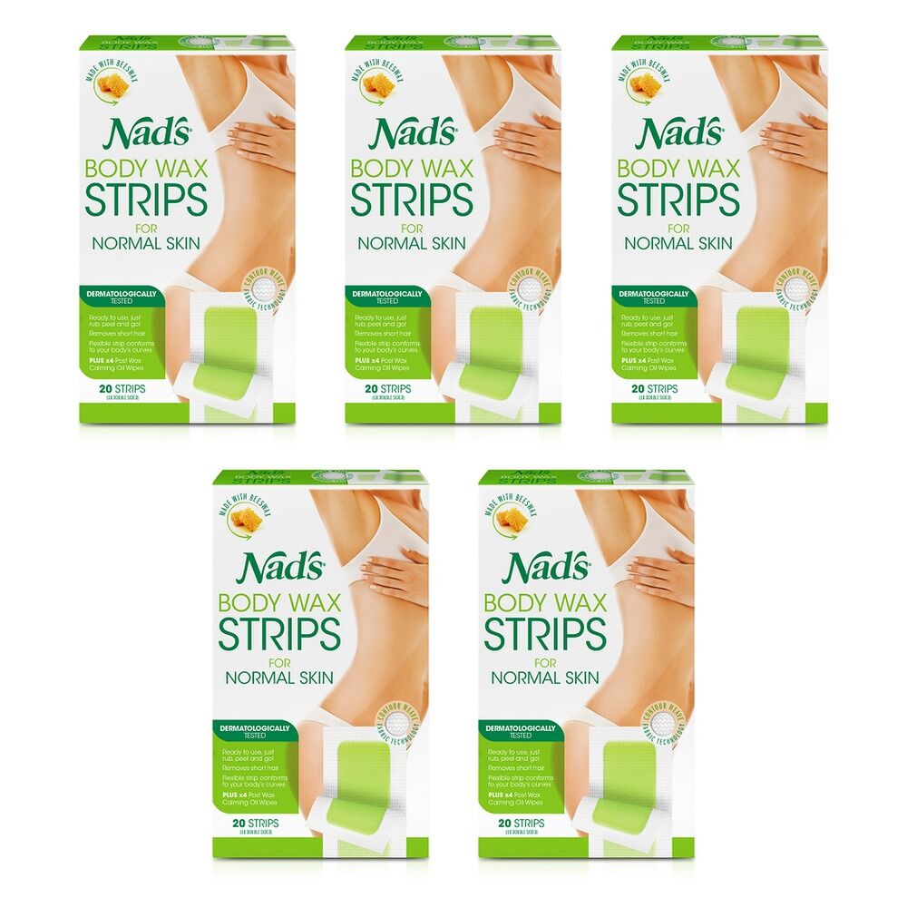 Nad's Body Wax Strips 20 Pack Bundle of 5
