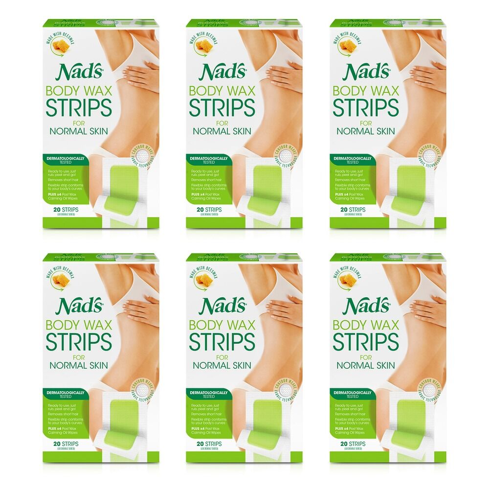 Nad's Body Wax Strips 20 Pack Bundle of 6