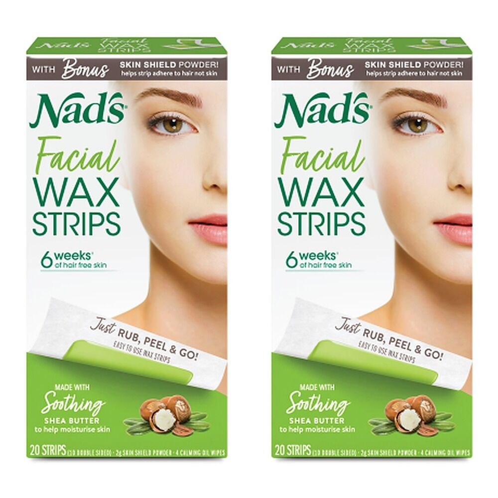 Nad's Facial Wax Strips 20 Pack Bundle of 2